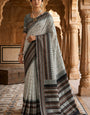 Charismatic Grey Soft Silk Saree With Woebegone Blouse Piece