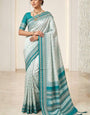 Capricious Rama Soft Silk Saree With Smashing Blouse Piece