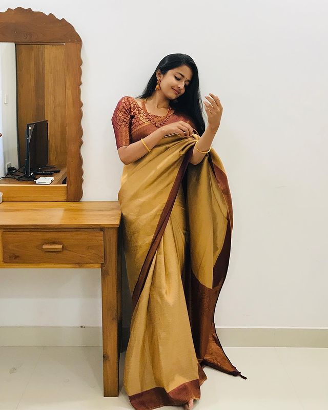 Beleaguer Mustard Soft Silk Saree With Preferable Blouse Piece