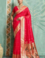 Appealing Red Paithani Silk Saree With Jazzy Blouse Piece