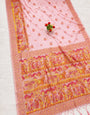 Embellished Pink Pashmina Silk Saree With Preferable Blouse Piece