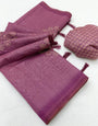 Dulcet Pink Printed Cotton Silk Saree With Ravishing Blouse Piece