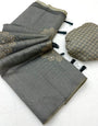 Designer Grey Printed Cotton Silk Saree With Amiable Blouse Piece