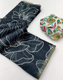 Amazing Black Printed Cotton Silk Saree With Lassitude Blouse Piece