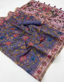 Imaginative Lavender Printed Cotton Silk Saree With Phenomenal Blouse Piece
