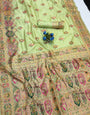 Magnificat Pista Pashmina Silk Saree With Stylish Blouse Piece