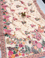 Outstanding Beige Pashmina Silk Saree With Felicitous Blouse Piece
