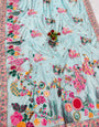 Exquisite Sky Pashmina Silk Saree With Snappy Blouse Piece