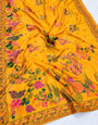 Nebula Yellow Pashmina Silk Saree With Amiable Blouse Piece