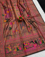 Gorgeous Black Pashmina Silk Saree With Extraordinary Blouse Piece