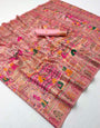 Innovative Pink Pashmina Silk Saree With Resonant Blouse Piece
