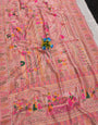 Innovative Pink Pashmina Silk Saree With Resonant Blouse Piece