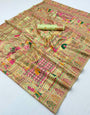 Fancifull Pista Pashmina Silk Saree With Chatoyant Blouse Piece
