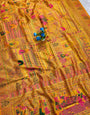 Ravishing Yellow Pashmina Silk Saree With Prominent Blouse Piece