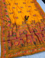 Breathtaking Yellow Pashmina Silk Saree With Nemesis Blouse Piece