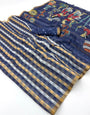 Imbrication Navy Blue Printed Cotton Silk Saree With Pleasurable Blouse Piece
