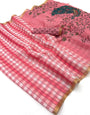 Scrupulous Pink Printed Cotton Silk Saree With Classy Blouse Piece