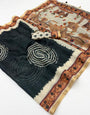 Opulent Black Printed Cotton Silk Saree With Serendipity Blouse Piece
