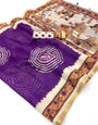 Deserving Purple Printed Cotton Silk Saree With Pretty Blouse Piece