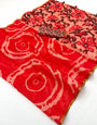 Confounding Red Printed Cotton Silk Saree With Flamboyant Blouse Piece