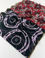 Embellished Black Printed Cotton Silk Saree With Preferable Blouse Piece