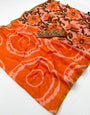 Prodigal Orange Printed Cotton Silk Saree With Brood Blouse Piece
