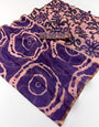 Outstanding Purple Printed Cotton Silk Saree With Aplomb Blouse Piece