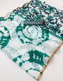 Fugacious Off White Printed Cotton Silk Saree With Winsome Blouse Piece