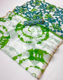Exquisite Off White Printed Cotton Silk Saree With Lagniappe Blouse Piece