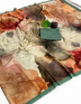 Pulsating Multicolor Digital Printed Satin Silk Saree With Splendiferous Blouse Piece