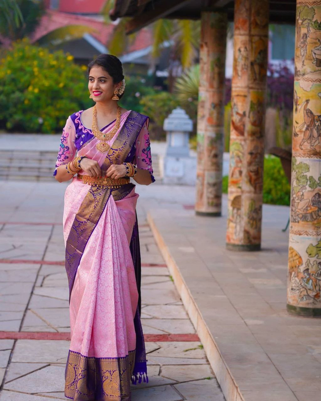 Splendiferous Pink Soft Banarasi Silk Saree With Sophisticated Blouse Piece