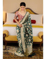 Ebullience Green Soft Banarasi Silk Saree With Glowing Blouse Piece