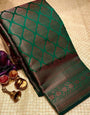 Engaging Green Soft Silk Saree With Proficient Blouse Piece