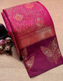 Desiring Dark Pink Soft Silk Saree With Luminous Blouse Piece