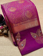 Supernal Purple Soft Silk Saree With Invaluable Blouse Piece