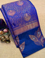 Winsome Royal Blue Soft Silk Saree With Radiant Blouse Piece