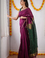 Alluring Dark Pink Cotton Silk Saree With Charming Blouse Piece