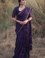Ratatouille Purple Cotton Silk Saree With Tremendous Blouse Piece