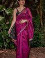 Opulent Dark Pink Cotton Silk Saree With Quintessential Blouse Piece