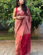 Embellished Pink Cotton Silk Saree With Ephemeral Blouse Piece