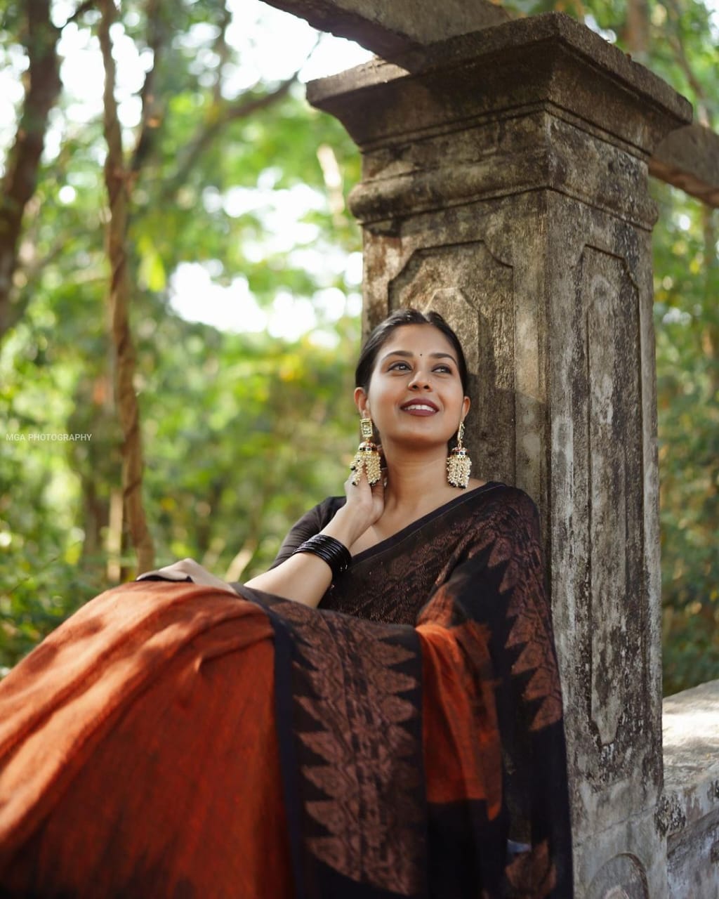 Adorning Orange Soft Silk Saree With Adorning Blouse Piece