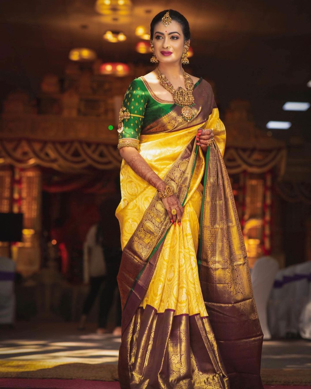 Pretty Yellow Soft Banarasi Silk Saree With Mellifluous Blouse Piece