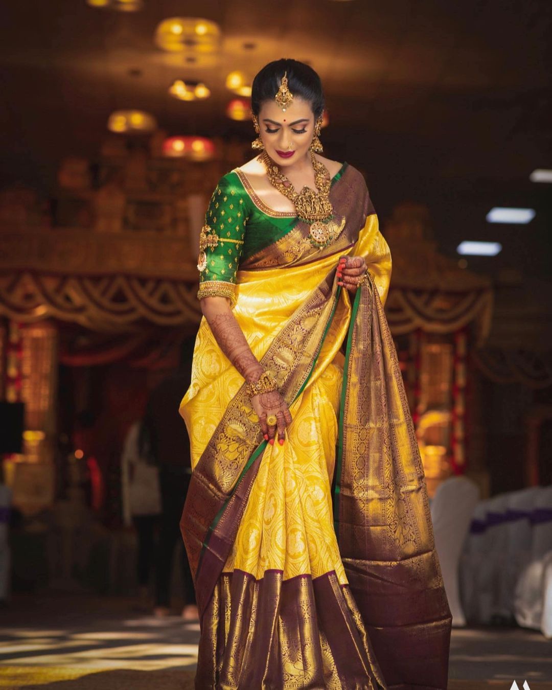 Pretty Yellow Soft Banarasi Silk Saree With Mellifluous Blouse Piece