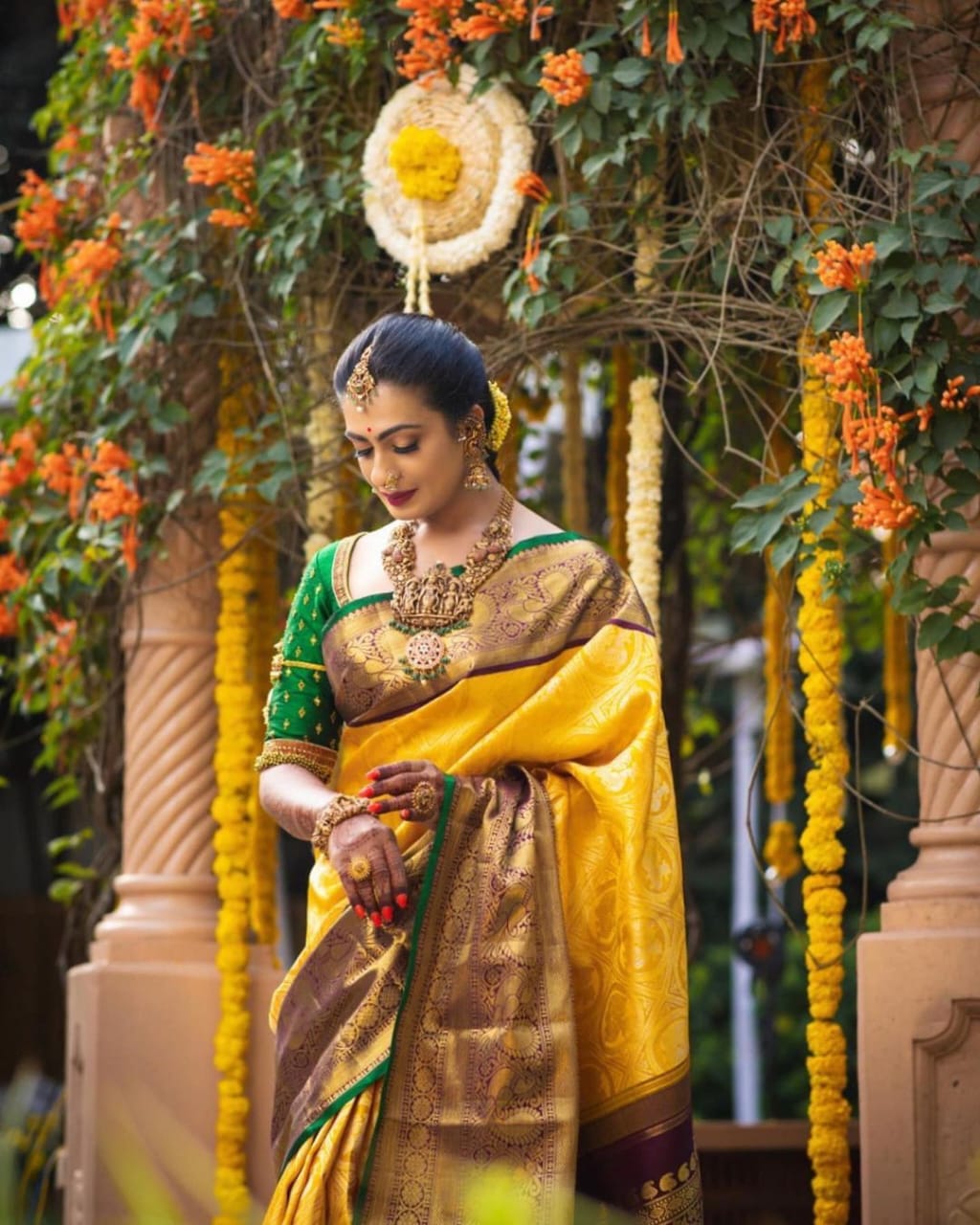 Pretty Yellow Soft Banarasi Silk Saree With Mellifluous Blouse Piece