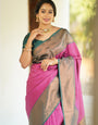 Zephyr Dark Pink Soft Silk Saree With Staring Blouse Piece