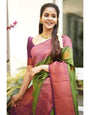 Gratifying Green Soft Silk Saree With Sensational Blouse Piece