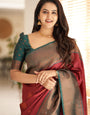 Lagniappe Maroon Soft Silk Saree With Luxuriant Blouse Piece