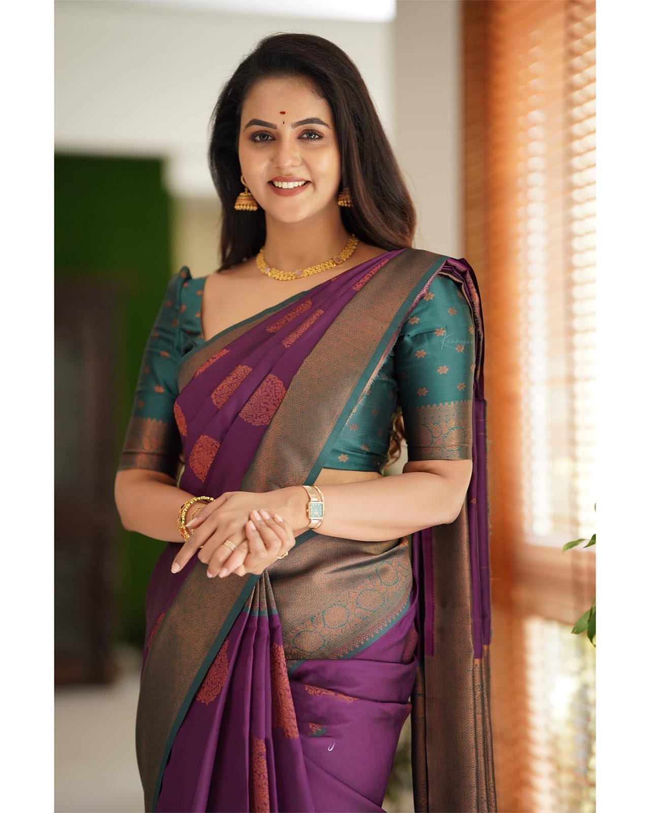 Rhapsodic Purple Soft Silk Saree With Incomparable Blouse Piece