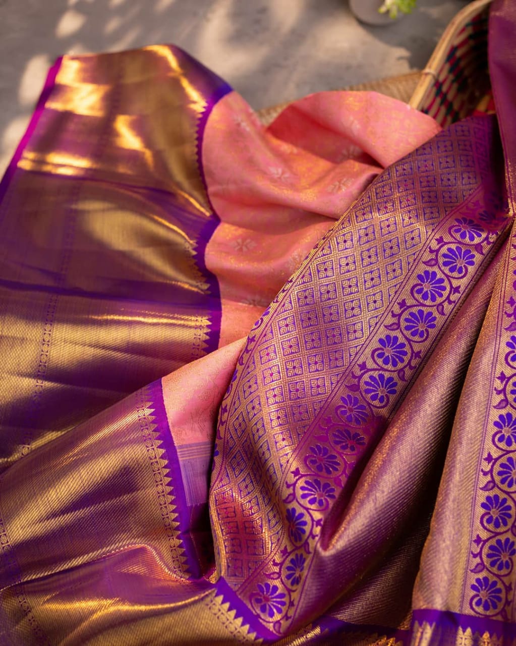 Appealing Pink Soft Banarasi Silk Saree With Captivating Blouse Piece