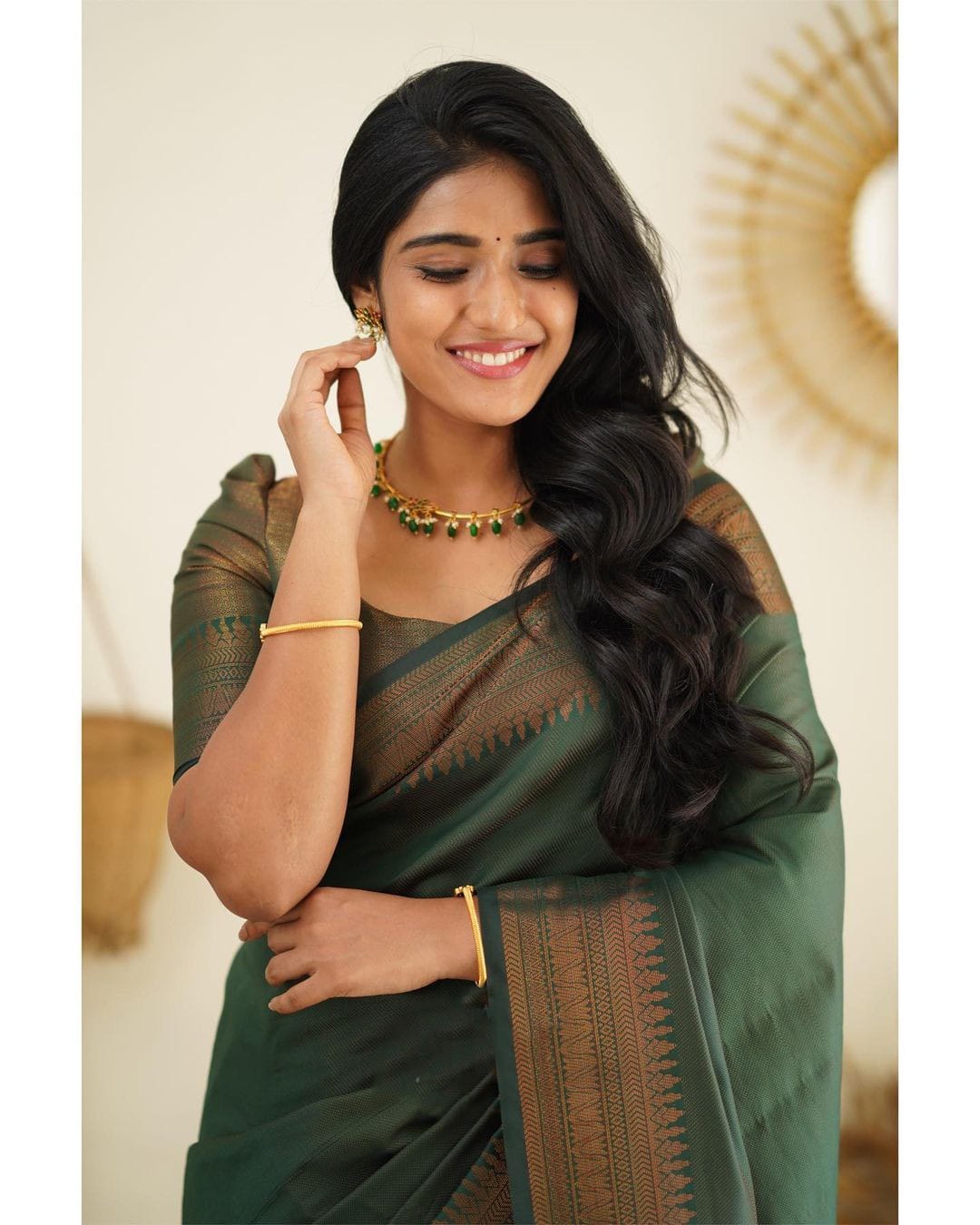 Imaginative Green Soft Silk Saree With Supernal Blouse Piece